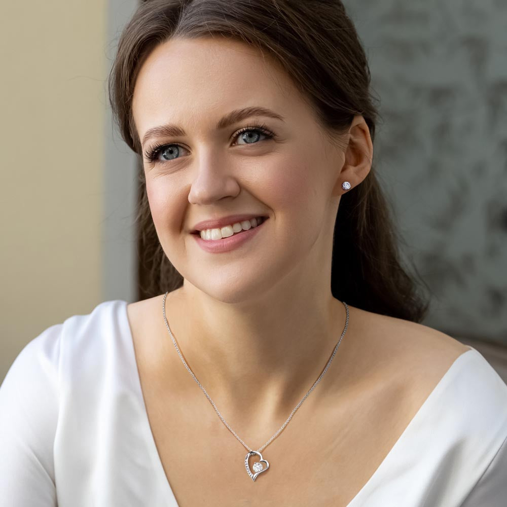 To my Dear Sister - Forever Love Necklace & Clear CZ Earrings - the Perfect "Happy Mother's Day" Gift! from your Sister!