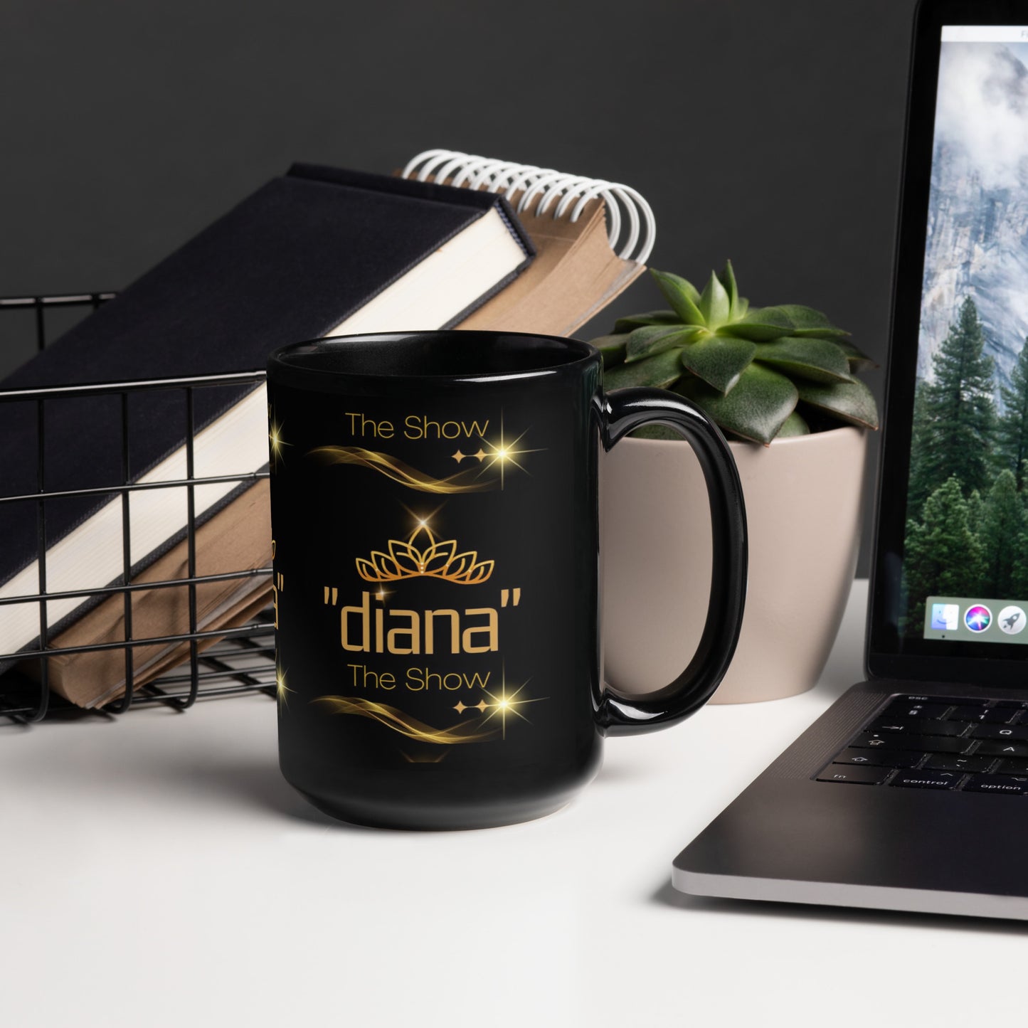 Special Collection "diana - The Show" Black Glossy Mug