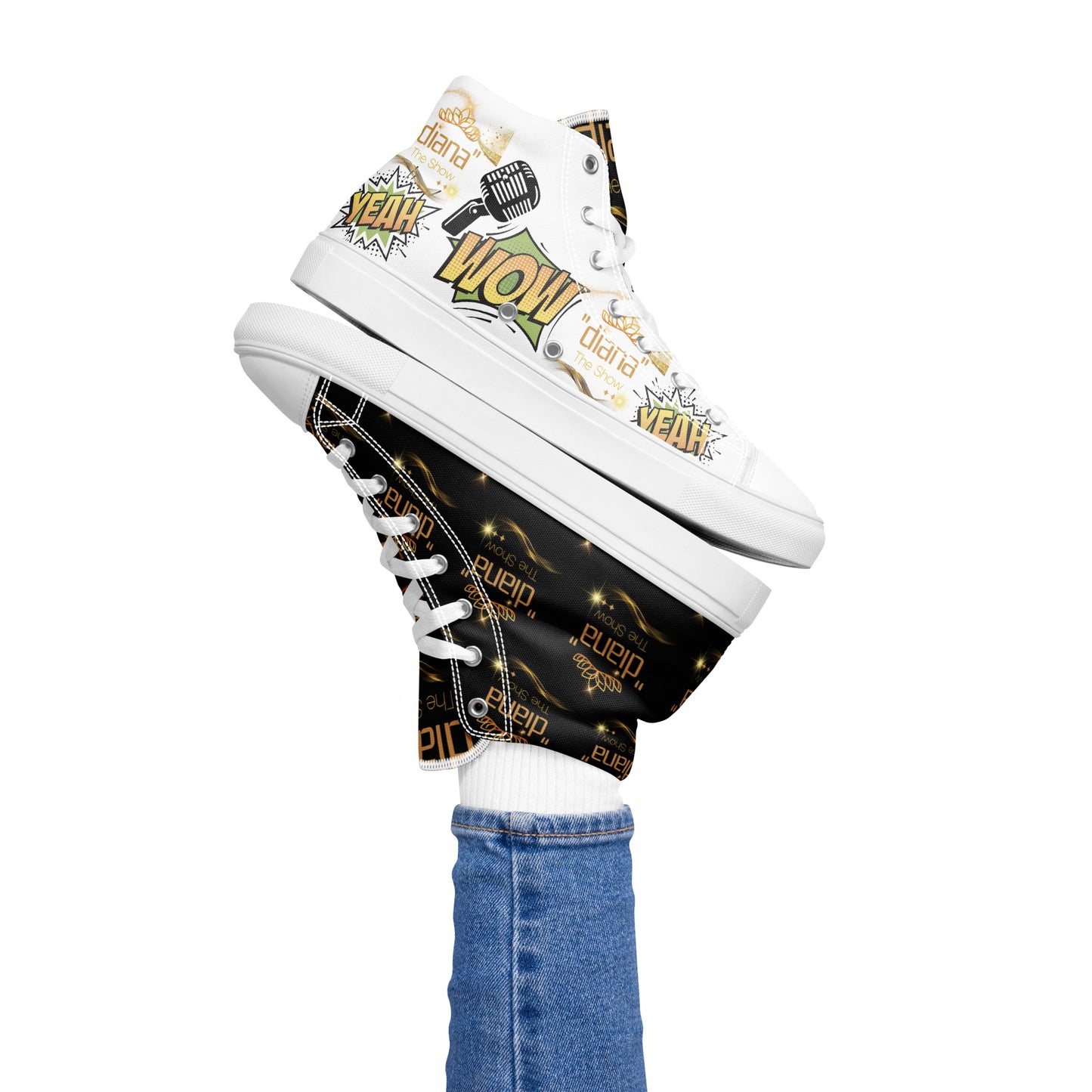 Fun Branded "diana - The Show" Women’s high top canvas shoes