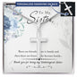 Unbiological Sister - Friends who become family - Personalized Cross Necklace