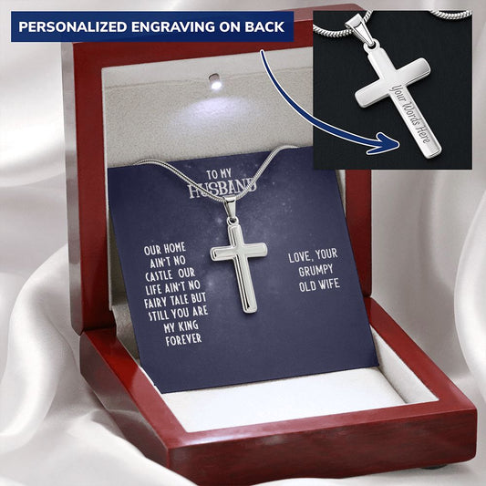 To My Husband - OUR HOME - Personalized Cross Necklace