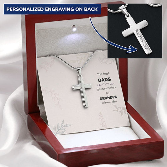 The Best Dads TO Grandpa - Personalized Cross Necklace