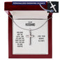 To My Husband - OUR HOME AIN'T NO CASTLE - Personalized Cross Necklace
