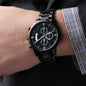 Men's PERSONALIZED GIFT - Buyer Customized Black Chronography Watch - Tell Him how you feel in YOUR OWN WORDS!