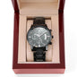 Men's PERSONALIZED GIFT - Buyer Customized Black Chronography Watch - Tell Him how you feel in YOUR OWN WORDS!