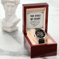 My Man-You stole my heart - Men's OpenWork Watch with Mahogany Box - Show him he IS Special!
