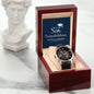 To our Son, Congratulations on your Graduation - Men's OpenWork Watch with Mahogany Box - Show him he IS Special!