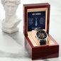 Dad my Hero - Men's OpenWork Watch with Mahogany Box - Show him he IS Special!