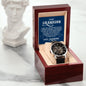To My GrandSon - I thank The LORD for giving me such - Men's OpenWork Watch with Mahogany Box - Show him he IS Special!