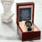 To my Son-When I see you - Men's OpenWork Watch with Mahogany Box - Show him he IS Special!
