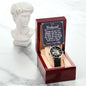 To My Husband - Meeting you was fate - Men's OpenWork Watch with Mahogany Box - Show him he IS Special!