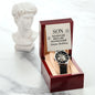Son - you're one of a kind Men's OpenWork Watch with Mahogany Box - Show him he IS Special!