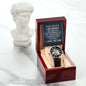 To my Son-When I see you - Men's OpenWork Watch with Mahogany Box - Show him he IS Special!