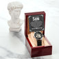 To My Son - I wish you the strength to face challenges - Men's OpenWork Watch with Mahogany Box - Show him he IS Special!