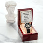 However far we wander - Men's OpenWork Watch with Mahogany Box - Show him he IS Special!
