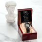 Dad you have loved me - Men's OpenWork Watch with Mahogany Box - Show him he IS Special!