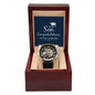 To our Son, Congratulations on your Graduation - Men's OpenWork Watch with Mahogany Box - Show him he IS Special!