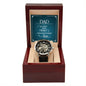 Dad a Son's first Hero - Men's OpenWork Watch with Mahogany Box - Show him he IS Special!