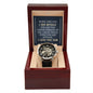 To my Son-When I see you - Men's OpenWork Watch with Mahogany Box - Show him he IS Special!