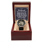 To My Husband - Meeting you was fate - Men's OpenWork Watch with Mahogany Box - Show him he IS Special!