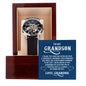 To My GrandSon - I thank The LORD for giving me such - Men's OpenWork Watch with Mahogany Box - Show him he IS Special!