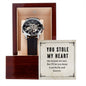 My Man-You stole my heart - Men's OpenWork Watch with Mahogany Box - Show him he IS Special!