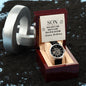 Son - you're one of a kind Men's OpenWork Watch with Mahogany Box - Show him he IS Special!