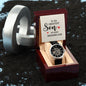 To the greatest Son on his Wedding Day! - Men's OpenWork Watch with Mahogany Box - Show him he IS Special!