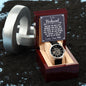 To My Husband - Meeting you was fate - Men's OpenWork Watch with Mahogany Box - Show him he IS Special!