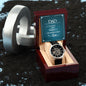 Dad a Son's first Hero - Men's OpenWork Watch with Mahogany Box - Show him he IS Special!