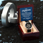 To My GrandSon - I thank The LORD for giving me such - Men's OpenWork Watch with Mahogany Box - Show him he IS Special!