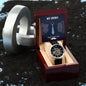 Dad my Hero - Men's OpenWork Watch with Mahogany Box - Show him he IS Special!