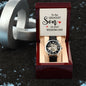 To the greatest Son on his Wedding Day! - Men's OpenWork Watch with Mahogany Box - Show him he IS Special!