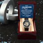 To My GrandSon - I thank The LORD for giving me such - Men's OpenWork Watch with Mahogany Box - Show him he IS Special!