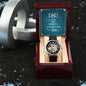 Dad a Son's first Hero - Men's OpenWork Watch with Mahogany Box - Show him he IS Special!