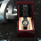 Dad you have loved me - Men's OpenWork Watch with Mahogany Box - Show him he IS Special!
