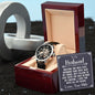 To My Husband - Meeting you was fate - Men's OpenWork Watch with Mahogany Box - Show him he IS Special!