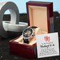To my wonderful husband to be - Men's OpenWork Watch with Mahogany Box - Show him he IS Special!