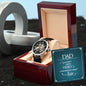 Dad a Son's first Hero - Men's OpenWork Watch with Mahogany Box - Show him he IS Special!
