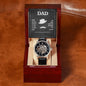 Dad I know you have loved me - Men's OpenWork Watch with Mahogany Box - Show him he IS Special!