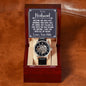To My Husband - Meeting you was fate - Men's OpenWork Watch with Mahogany Box - Show him he IS Special!