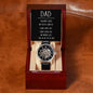 Dad you have loved me - Men's OpenWork Watch with Mahogany Box - Show him he IS Special!
