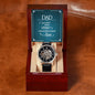 Dad a Son's first Hero - Men's OpenWork Watch with Mahogany Box - Show him he IS Special!