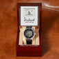 My Husband my Love - Men's OpenWork Watch with Mahogany Box - Show him he IS Special!
