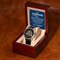 To My GrandSon - I thank The LORD for giving me such - Men's OpenWork Watch with Mahogany Box - Show him he IS Special!