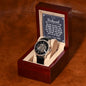To My Husband - Meeting you was fate - Men's OpenWork Watch with Mahogany Box - Show him he IS Special!