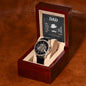 Dad I know you have loved me - Men's OpenWork Watch with Mahogany Box - Show him he IS Special!