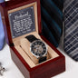 To My Husband - Meeting you was fate - Men's OpenWork Watch with Mahogany Box - Show him he IS Special!