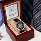 My Husband my Love - Men's OpenWork Watch with Mahogany Box - Show him he IS Special!