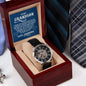 To My GrandSon - I thank The LORD for giving me such - Men's OpenWork Watch with Mahogany Box - Show him he IS Special!